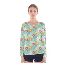 Vintage Floral Summer Pattern Women s Long Sleeve Tee