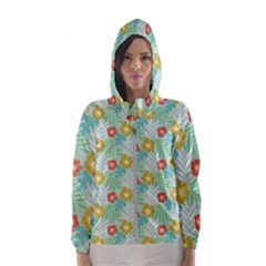 Vintage Floral Summer Pattern Hooded Windbreaker (women)