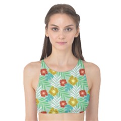 Vintage Floral Summer Pattern Tank Bikini Top by TastefulDesigns