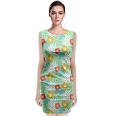 Vintage Floral Summer Pattern Classic Sleeveless Midi Dress