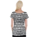 Abstract Wavy Black And White Pattern Cap Sleeve Tops View2