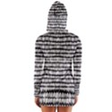 Abstract Wavy Black And White Pattern Long Sleeve Hooded T-shirt View2