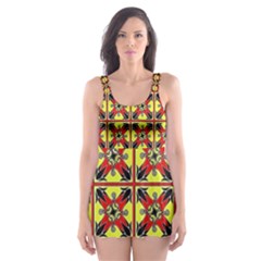 Artwork By Patrick-colorful-45 Skater Dress Swimsuit by ArtworkByPatrick