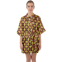 Artwork By Patrick-colorful-45 Quarter Sleeve Kimono Robe