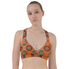 Misc Shapes On An Orange Background                                        Sweetheart Sports Bra by LalyLauraFLM