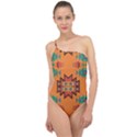 Misc shapes on an orange background                                   Classic One Shoulder Swimsuit View1