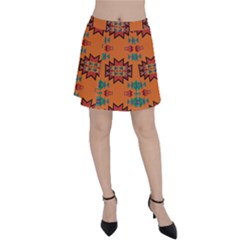 Misc Shapes On An Orange Background                                    Panel Skirt by LalyLauraFLM