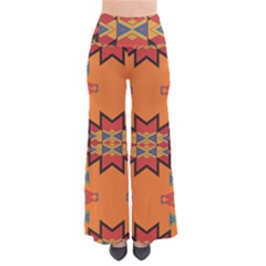 Misc Shapes On An Orange Background                              Women s Chic Palazzo Pants by LalyLauraFLM