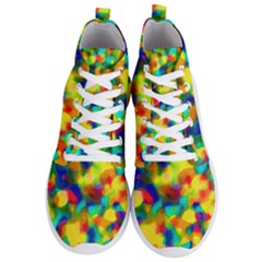 Colorful Watercolors Texture                           Men s Lightweight High Top Sneakers