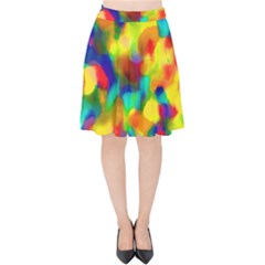 Colorful Watercolors Texture                              Velvet High Waist Skirt by LalyLauraFLM