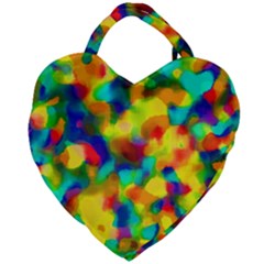 Colorful Watercolors Texture                               Giant Heart Shaped Tote by LalyLauraFLM