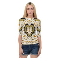 Hearts In A Field Of Fantasy Flowers In Bloom Quarter Sleeve Raglan Tee