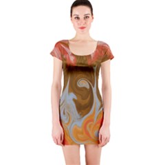 Fire And Water Short Sleeve Bodycon Dress by digitaldivadesigns