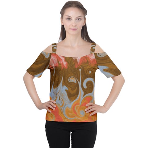 Fire And Water Cutout Shoulder Tee by digitaldivadesigns