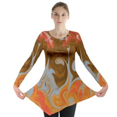 Fire And Water Long Sleeve Tunic  by digitaldivadesigns