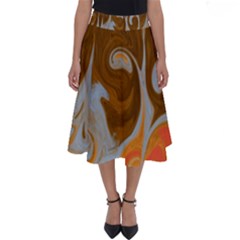 Fire And Water Perfect Length Midi Skirt by digitaldivadesigns