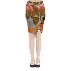 Fire And Water Midi Wrap Pencil Skirt by digitaldivadesigns