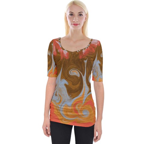 Fire And Water Wide Neckline Tee by digitaldivadesigns