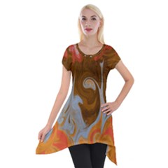 Fire And Water Short Sleeve Side Drop Tunic by digitaldivadesigns