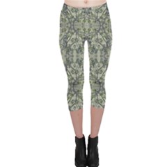 Modern Noveau Floral Collage Pattern Capri Leggings  by dflcprints