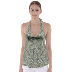 Modern Noveau Floral Collage Pattern Babydoll Tankini Top by dflcprints