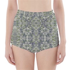 Modern Noveau Floral Collage Pattern High-waisted Bikini Bottoms by dflcprints