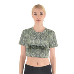 Modern Noveau Floral Collage Pattern Cotton Crop Top by dflcprints