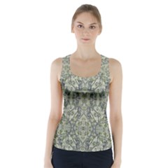 Modern Noveau Floral Collage Pattern Racer Back Sports Top by dflcprints