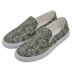 Modern Noveau Floral Collage Pattern Men s Canvas Slip Ons by dflcprints