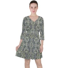 Modern Noveau Floral Collage Pattern Ruffle Dress by dflcprints