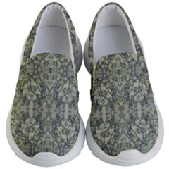 Modern Noveau Floral Collage Pattern Kid s Lightweight Slip Ons by dflcprints