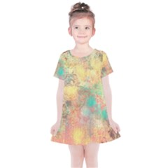 Pink Pastel Abstract Kids  Simple Cotton Dress