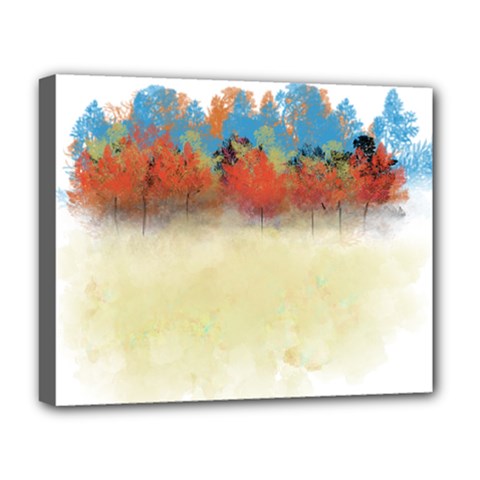 Colorful Tree Landscape In Orange And Blue Deluxe Canvas 20  X 16   by digitaldivadesigns