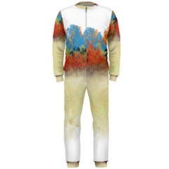 Colorful Tree Landscape In Orange And Blue Onepiece Jumpsuit (men)  by digitaldivadesigns