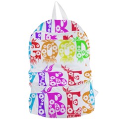 Good Vibes Rainbow Floral Typography Foldable Lightweight Backpack by yoursparklingshop