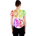 Good Vibes Rainbow Colors Funny Floral Typography Crew Neck Crop Top View2