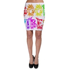 Good Vibes Rainbow Colors Funny Floral Typography Bodycon Skirt by yoursparklingshop