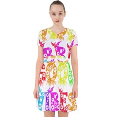 Good Vibes Rainbow Colors Funny Floral Typography Adorable In Chiffon Dress by yoursparklingshop