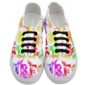 Good Vibes Rainbow Colors Funny Floral Typography Women s Classic Low Top Sneakers View1