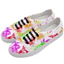 Good Vibes Rainbow Colors Funny Floral Typography Women s Classic Low Top Sneakers View2