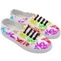 Good Vibes Rainbow Colors Funny Floral Typography Women s Classic Low Top Sneakers View3