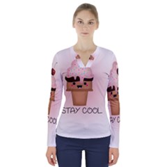 Stay Cool V-neck Long Sleeve Top by ZephyyrDesigns