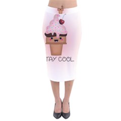 Stay Cool Velvet Midi Pencil Skirt