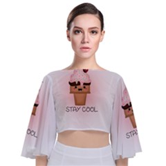 Stay Cool Tie Back Butterfly Sleeve Chiffon Top