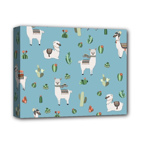 Lama And Cactus Pattern Deluxe Canvas 14  X 11  by Valentinaart