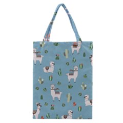 Lama And Cactus Pattern Classic Tote Bag by Valentinaart