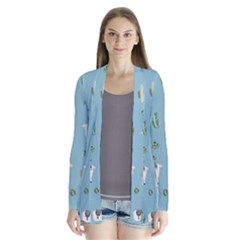 Lama And Cactus Pattern Drape Collar Cardigan by Valentinaart