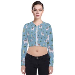 Lama And Cactus Pattern Bomber Jacket by Valentinaart