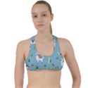 Lama and cactus pattern Criss Cross Racerback Sports Bra View1