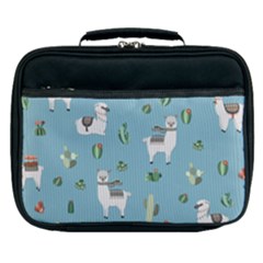 Lama And Cactus Pattern Lunch Bag by Valentinaart